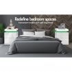 ALFORDSON 2x Bedside Table RGB LED Nightstand 2 Drawers 4 Side High Gloss White