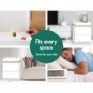 ALFORDSON 2x Bedside Table RGB LED Nightstand 2 Drawers 4 Side High Gloss White