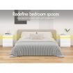 ALFORDSON 2x Bedside Table RGB LED Nightstand 2 Drawers 4 Side High Gloss White