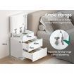 ALFORDSON 2x Bedside Table RGB LED Nightstand 2 Drawers 4 Side High Gloss White