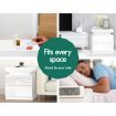 ALFORDSON 2x Bedside Table RGB LED Nightstand 2 Drawers 4 Side High Gloss White