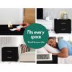 ALFORDSON 2x Bedside Table Nightstand 4 Side High Gloss Black Side End Table Black