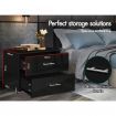 ALFORDSON 2x Bedside Table Nightstand 4 Side High Gloss Black Side End Table Black