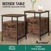 ALFORDSON 2x Bedside Table Retro Wood Nightstand Storage Vintage 2 Drawers Cabinet Wooden Side Table Oak