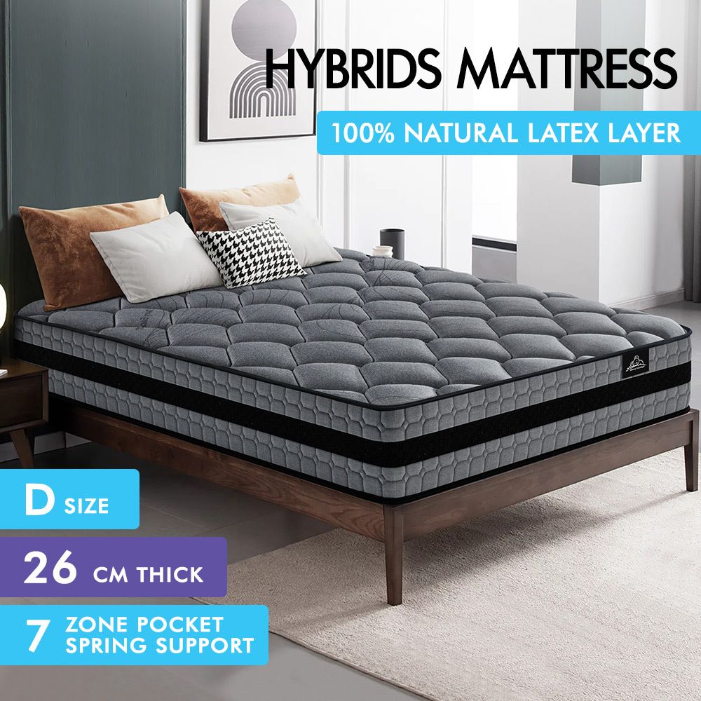 STARRY EUCALYPT Mattress Pocket Spring Double Size 3D Mesh Fabric 26cm 7 zone