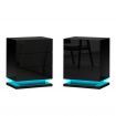 ALFORDSON 2x Bedside Table RGB LED Nightstand 3 Drawers 4 Side High Gloss Black