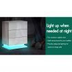 ALFORDSON 2x Bedside Table RGB LED Nightstand 3 Drawers 4 Side High Gloss White