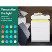 ALFORDSON 2x Bedside Table RGB LED Nightstand 3 Drawers 4 Side High Gloss White