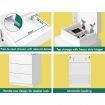 ALFORDSON 2x Bedside Table RGB LED Nightstand 3 Drawers 4 Side High Gloss White