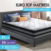 STARRY EUCALYPT King Single Size  Mattress Pocket Spring Latex Euro Top 36cm