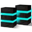 ALFORDSON 2x Bedside Table RGB LED Nightstand 3 Drawers 4 Side High Gloss Black