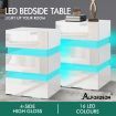 ALFORDSON 2x Bedside Table RGB LED Nightstand 3 Drawers 4 Side High Gloss White