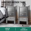 ALFORDSON 2x Mirrored Bedside Table Cabinet Nightstand Side End Table Drawers