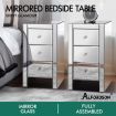 ALFORDSON 2x Mirrored Bedside Table Cabinet Nightstand Side End Table Drawers