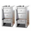 ALFORDSON 2x Mirrored Bedside Table Cabinet Nightstand Side End Table Drawers