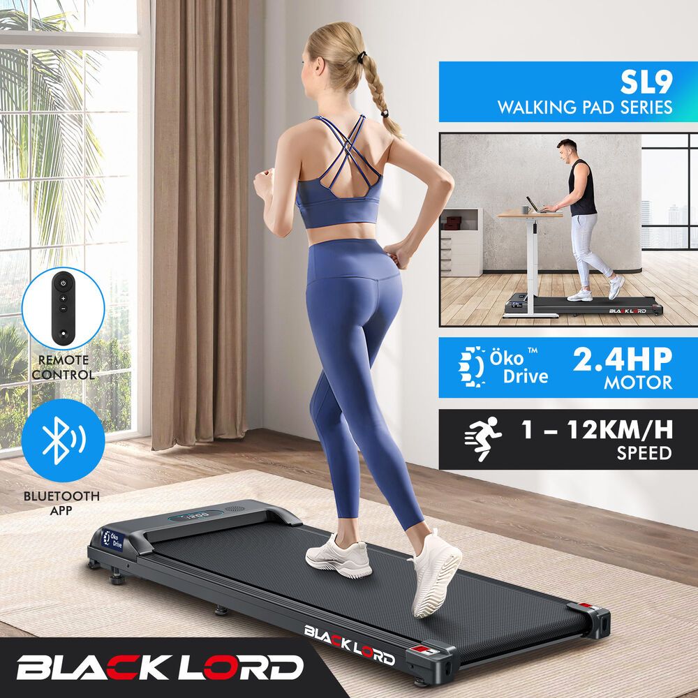 BLACK LORD Treadmill Electric Walking Pad Home Office Gym Fitness Remote Control
