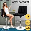 ALFORDSON 4x Bar Stools Macias Kitchen Swivel Chair Leather Gas Lift BLACK