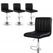 ALFORDSON 4x Bar Stools Macias Kitchen Swivel Chair Leather Gas Lift BLACK