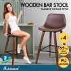 ALFORDSON 4x Wooden Bar Stools Noah Kitchen Dining Chair Vintage Retro COFFEE