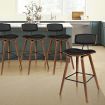 ALFORDSON 4x Wooden Bar Stools Mabel Kitchen Dining Chair Wood Vintage BLACK