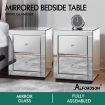 ALFORDSON 2x Mirrored Bedside Table Cabinet Nightstand Side End Table Drawers