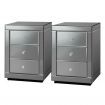 ALFORDSON 2x Mirrored Bedside Table Cabinet Nightstand Side End Table Drawers