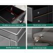 ALFORDSON 2x Mirrored Bedside Table Cabinet Nightstand Side End Table Drawers