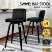 ALFORDSON 4x Wooden Bar Stools Bailey Kitchen Swivel Dining Chair ALL BLACK