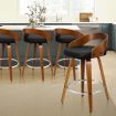 ALFORDSON 4x Wooden Bar Stools Caden Kitchen Swivel Dining Chair BLACK