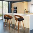 ALFORDSON 4x Wooden Bar Stools Caden Kitchen Swivel Dining Chair BLACK