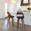 ALFORDSON 4x Wooden Bar Stools Eden Kitchen Barstools Swivel Dining Chair BLACK