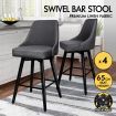 ALFORDSON 4x Swivel Bar Stools Kitchen Dining Chair Cafe Wooden DARK GREY