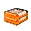 Large Capacity Egg Holder for Refrigerator Egg Storage Container Stackable Clear Plastic(Orange-2 Layer)