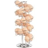 Spiral Design Metal Egg Skelter Dispenser Rack Storage Display Rack-Silver