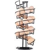 Spiral Design Metal Egg Skelter Dispenser Rack Storage Display Rack-Black