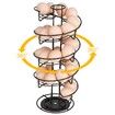 Spiral Design Metal Egg Skelter Dispenser Rack Storage Display Rack-Black