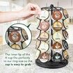 Coffee Pod Carousel,Compatible with K-Cups,35 Pack Storage,Spins 360-Degrees,Lazy Susan Platform,Modern Black Design,Home or Office Kitchen Counter Organizer