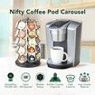 Coffee Pod Carousel,Compatible with K-Cups,35 Pack Storage,Spins 360-Degrees,Lazy Susan Platform,Modern Black Design,Home or Office Kitchen Counter Organizer