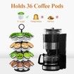 Coffee Pod Holder,Coffee Pod Storage Compatible with K-Cups(36 Pods),Kitchen Detachable Coffee Pod Organizer for Countertop,Spins 360-Degrees Coffee Pod Carousel