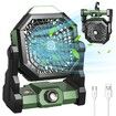 Camping Fan Rechargeable,Battery Powered Fan with LED Lantern,270 Degree Rotation,USB Battery Operated Tent Fan for Camping with Hook,Portable Personal Fan for Travel Picnic Fishing (Green)