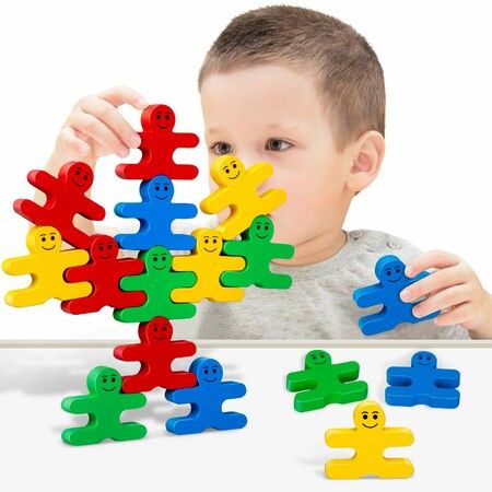 Creative Puzzle Balance Villain Blocks for Toddlers,Fine Motor Skills Stacking Toys - Best Birthday & Holiday Gifts(16 Blocks)