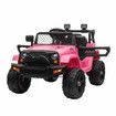 Kids Electric Car Ride On Truck Parental Remote Control Toy Jeep Vehicle 12V Pink Childrens Spring Suspension LED AUX Port