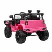 Kids Electric Car Ride On Truck Parental Remote Control Toy Jeep Vehicle 12V Pink Childrens Spring Suspension LED AUX Port