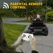 Kids Electric Car Parental Remote Control Ride On Truck Toy Jeep 12V Vehicle Spring Suspension LED AUX Port Black