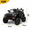 Kids Electric Car Parental Remote Control Ride On Truck Toy Jeep 12V Vehicle Spring Suspension LED AUX Port Black