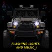Kids Electric Car Parental Remote Control Ride On Truck Toy Jeep 12V Vehicle Spring Suspension LED AUX Port Black