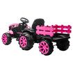 Kids Electric Cars Ride On Toy Tractor Trailer Vehicle Parental Remote Control Pink 12V Battery MP3 Safety Belt LED Light