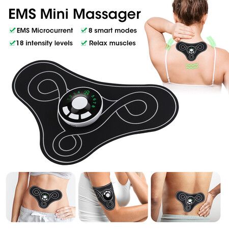 8 Modes Electric EMS Massager Cervical Muscle Stimulator Pain Relief Neck Back Leg Relaxation Tool Mini Physiotherapy Pads