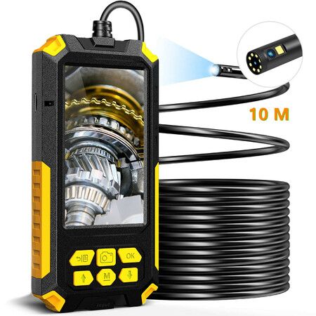 Dual Lens Industrial Borescope Inspection Camera 1080P HD with Light Waterproof Scope for Automotive Engine-10M