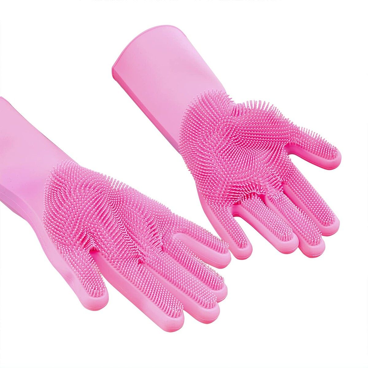 Magic Dish Washing Gloves with Scrubber, Silicone Reusable Cleaning Gloves, Heat-proof Household Scrubber Gloves